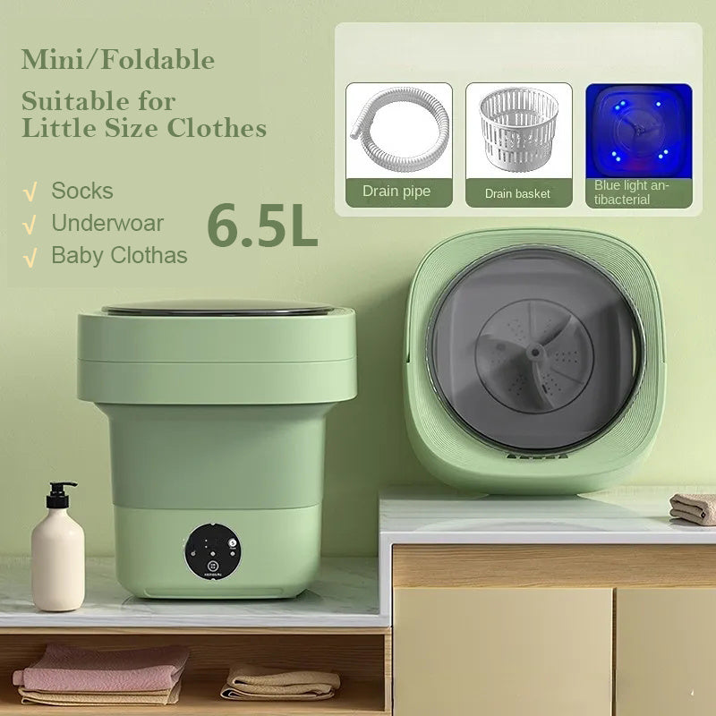 Portable Mini Foldable Washing Machine – Large Capacity & Spin Dry