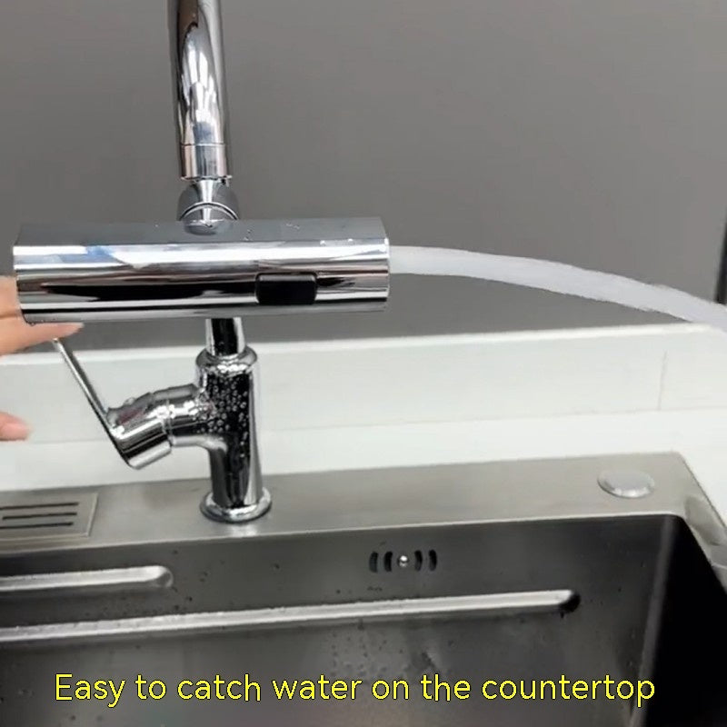 Multifunctional Rotating Kitchen Faucet Bubbler with Waterfall Outlet