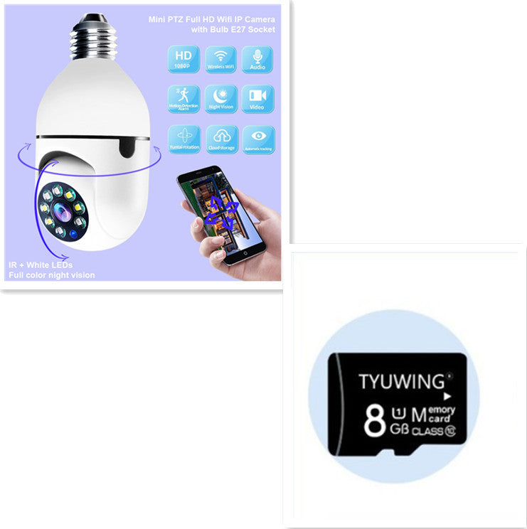 360° Smart WiFi Bulb Security Camera – 1080P HD, 4X Zoom, 5G WiFi, Motion Alarm